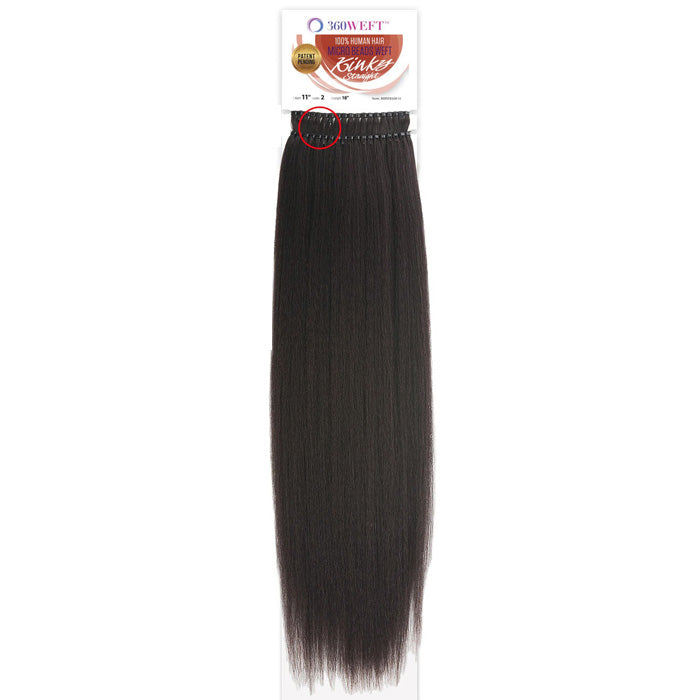 New Born Free 360 Weft 100% Human Hair Micro Beads Weft Weave - KINKY STRAIGHT 18"
