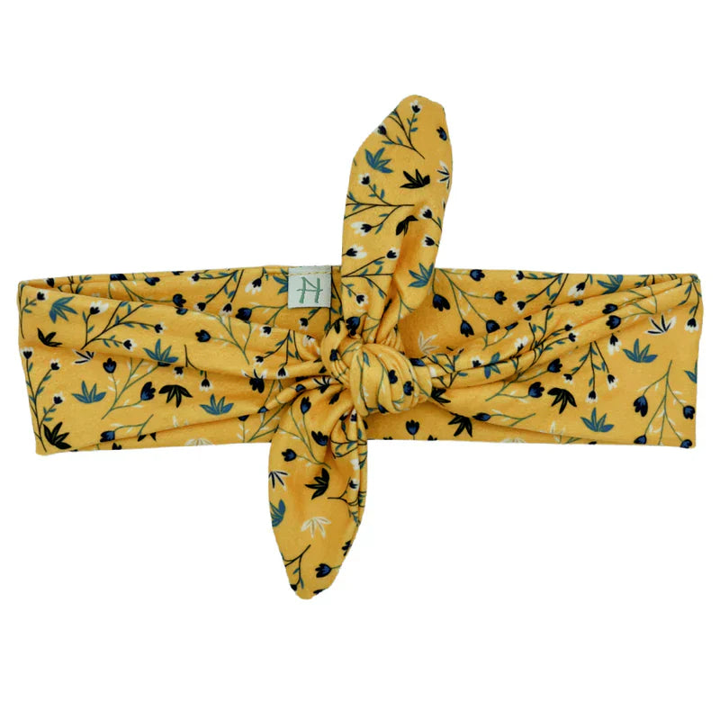 Mustard Antique Floral Knotted Hair Tie | Headbands of Hope