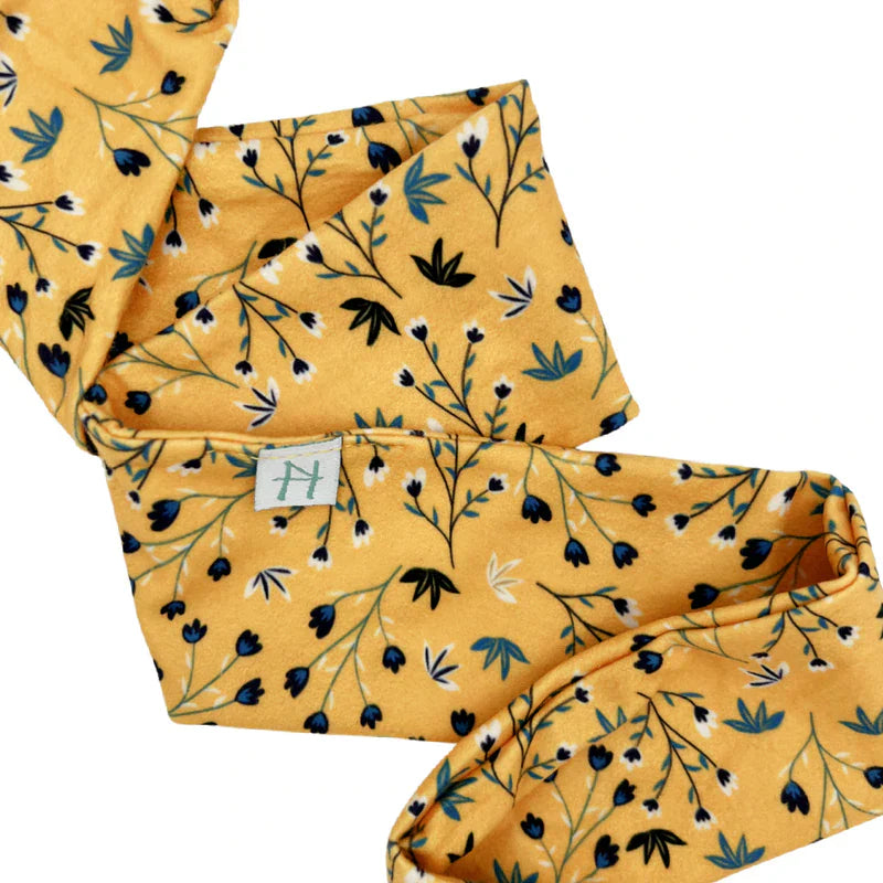 Mustard Antique Floral Knotted Hair Tie | Headbands of Hope