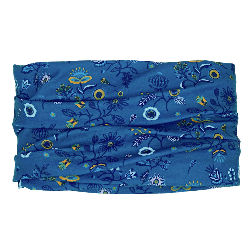 Navy Antique Floral Tube Turban | Headbands of Hope