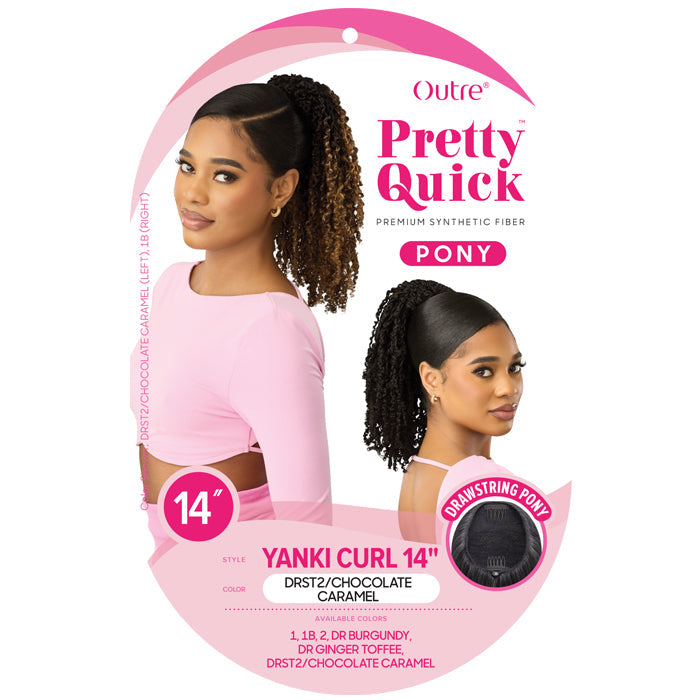 Pretty Quick By Outre Drawstring Ponytail - YANKI CURL 14"