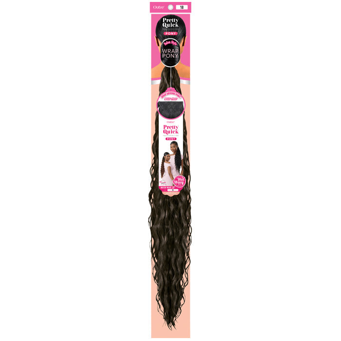 Outre Pretty Quick Wrap Ponytail - WATER WAVE 28" - Wet & Wavy Style