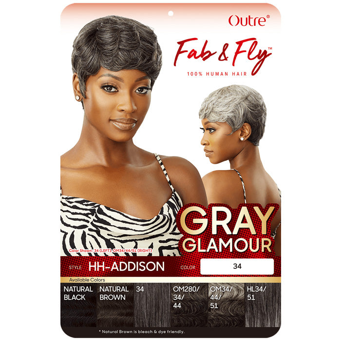Outre Fab and Fly Gray Glamour Wig 100% Human Hair - HH-ADDISON