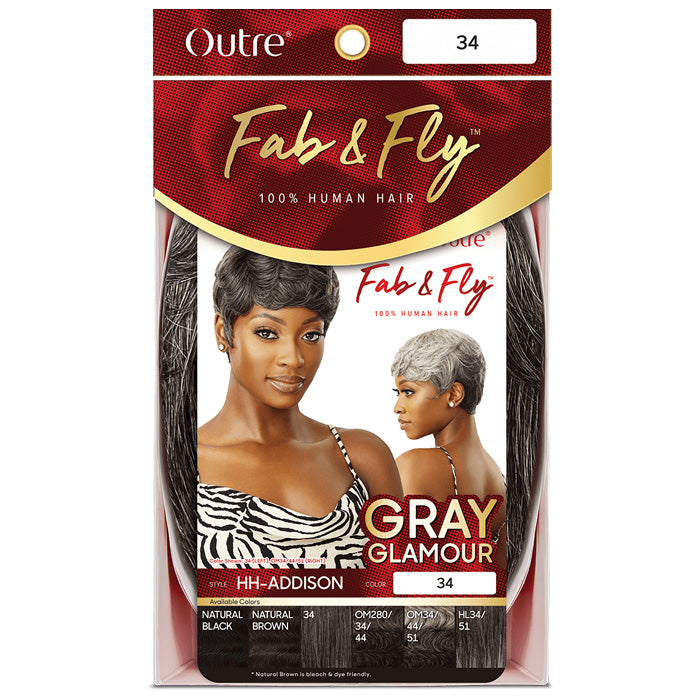 Outre Fab and Fly Gray Glamour Wig 100% Human Hair - HH-ADDISON