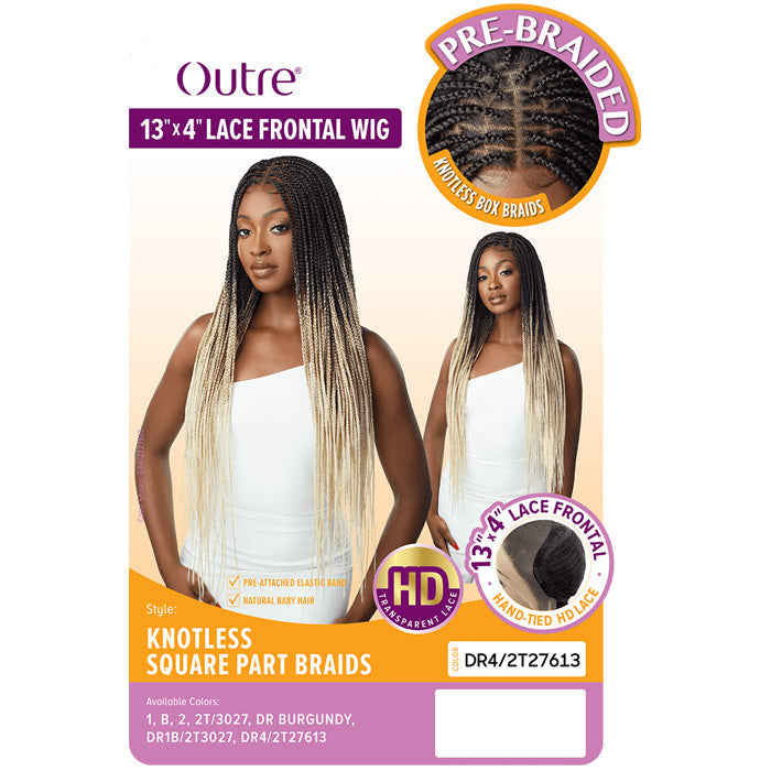 Outre Pre-Braided Glueless HD 13X4 Lace Front Wig - KNOTLESS SQUARE PART BRAIDS