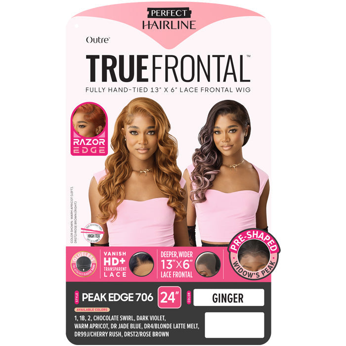 Outre Prefect Hairline True Frontal Glueless 13x6 HD Pre-Shaped Widow's Peak Lace Front Wig - PEAK EDGE 706