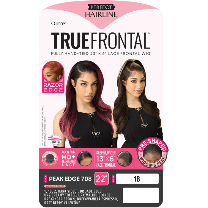 Outre Prefect Hairline True Frontal Glueless 13x6 HD Pre-Shaped Widow's Peak Lace Front Wig - PEAK EDGE 708