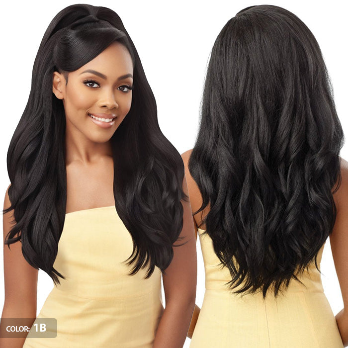 Outre Converti Cap + Wrap Pony Deluxe Half Wig - CURVY ADDICTION