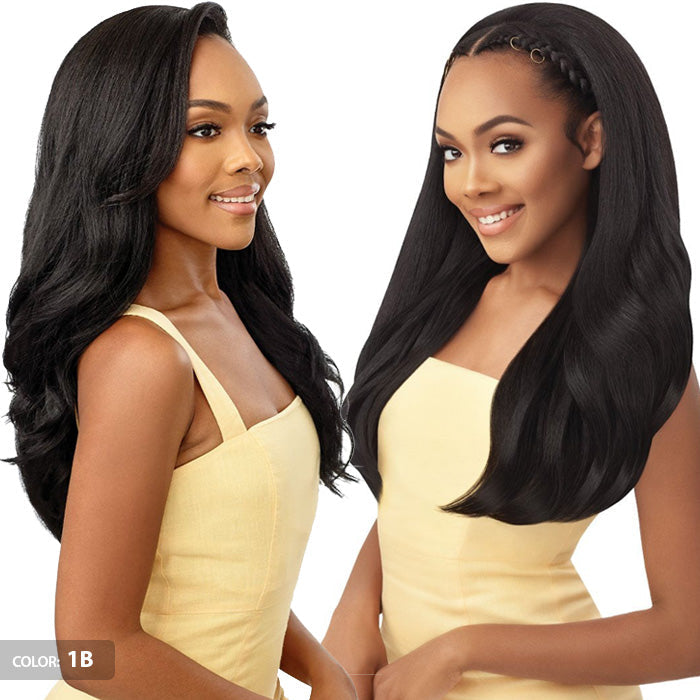 Outre Converti Cap + Wrap Pony Deluxe Half Wig - CURVY ADDICTION