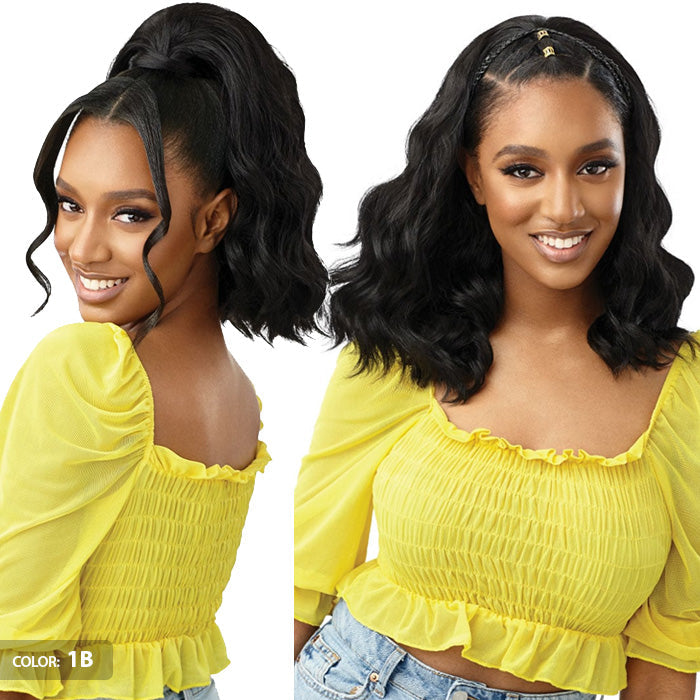 Outre Converti Cap Half Wig - HOLLYWOOD WAVES