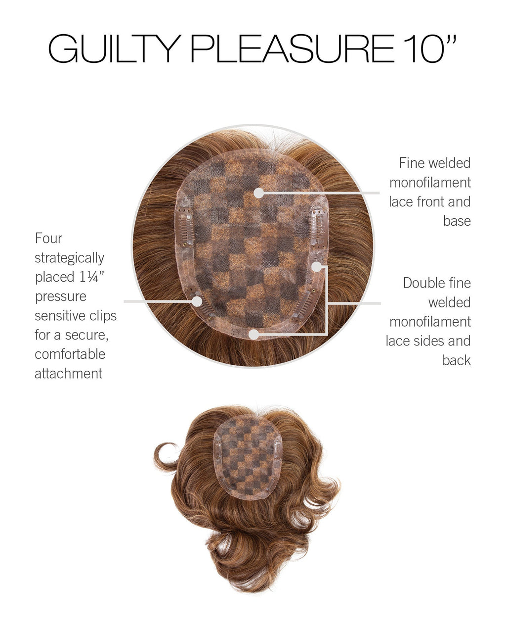 Guilty Pleasure 10" Topper by Raquel Welch | Transformations | Remy Human Hair