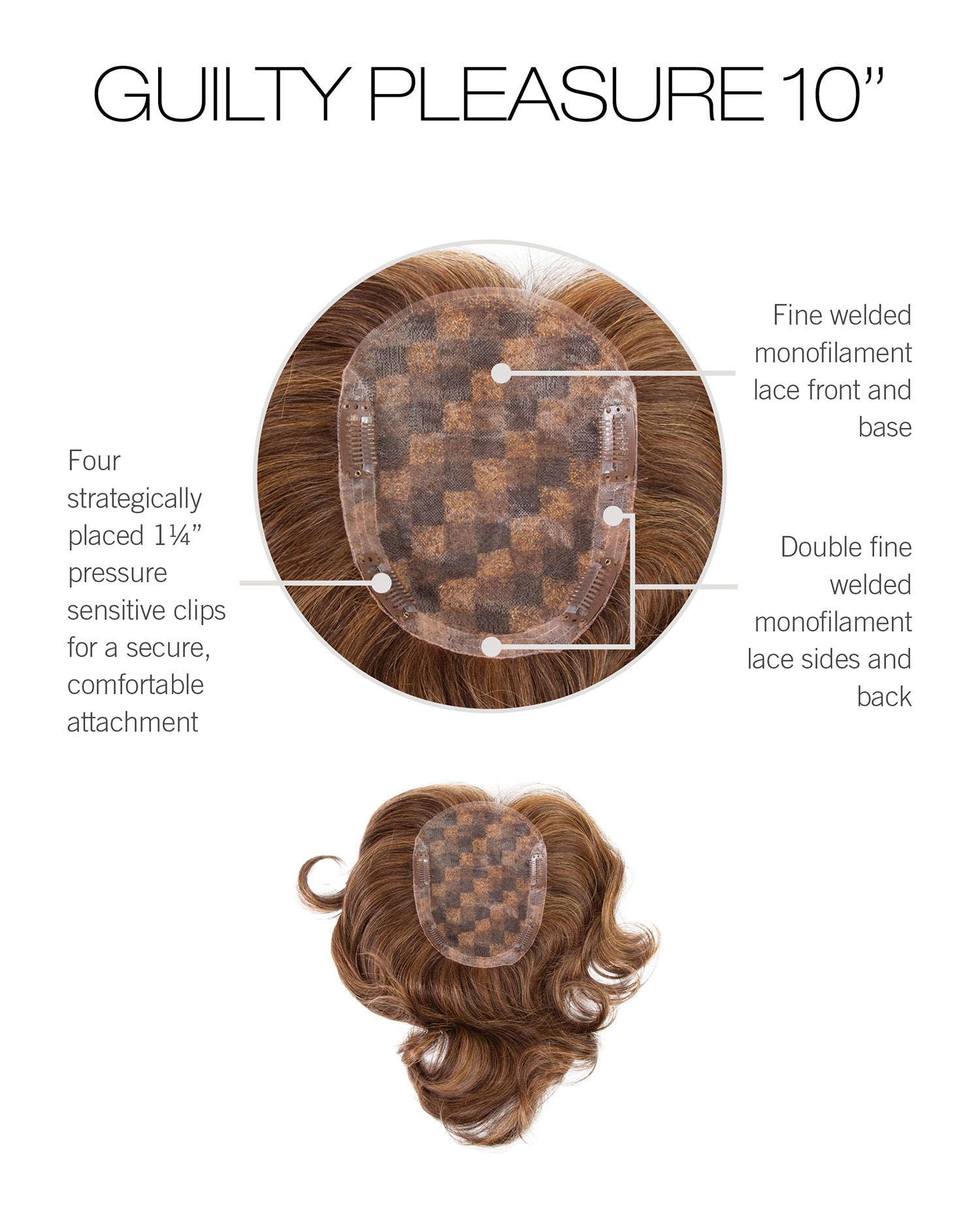 Guilty Pleasure 10" Topper by Raquel Welch | Transformations | Remy Human Hair