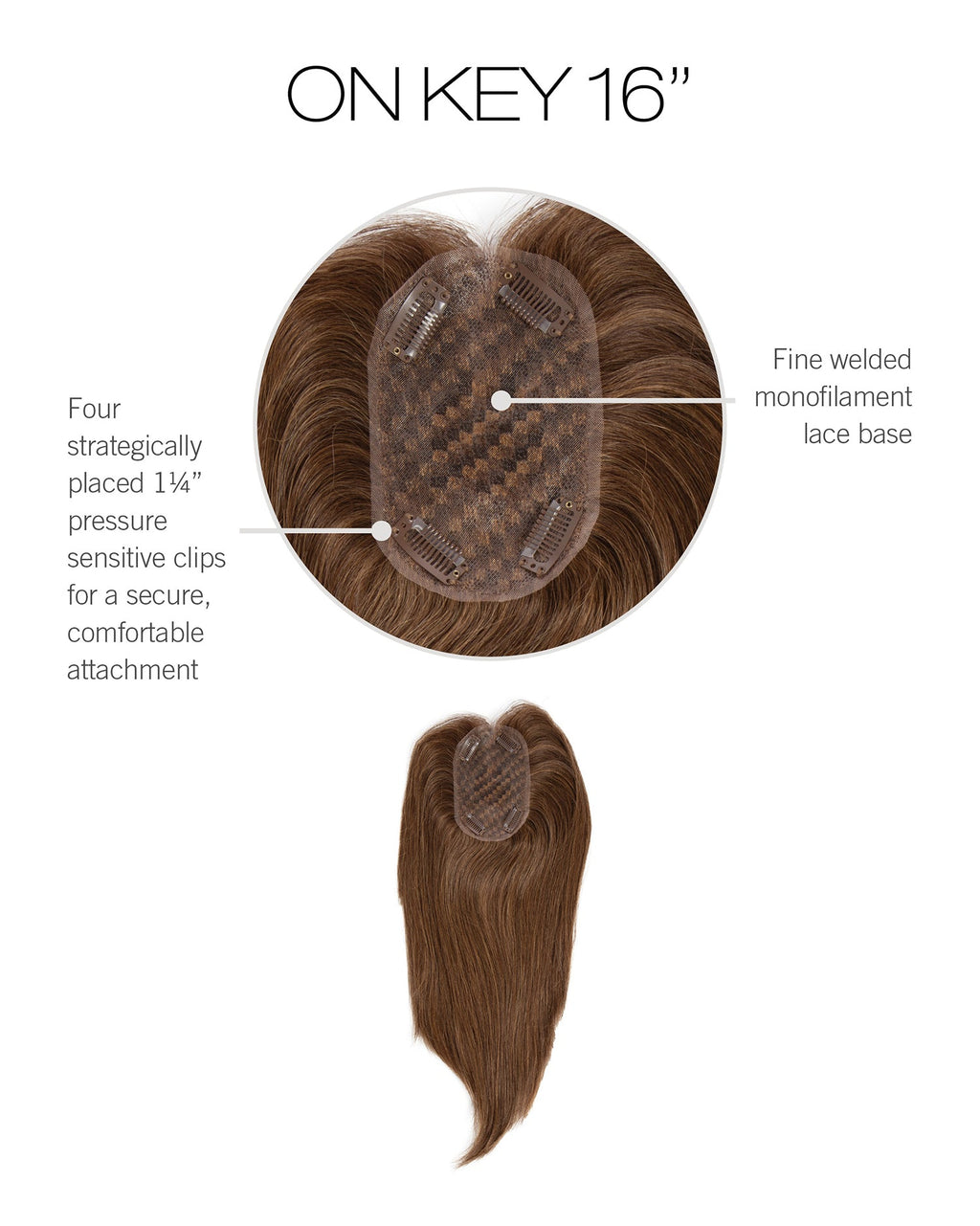 On Key 16" Topper | Transformations | Human Hair