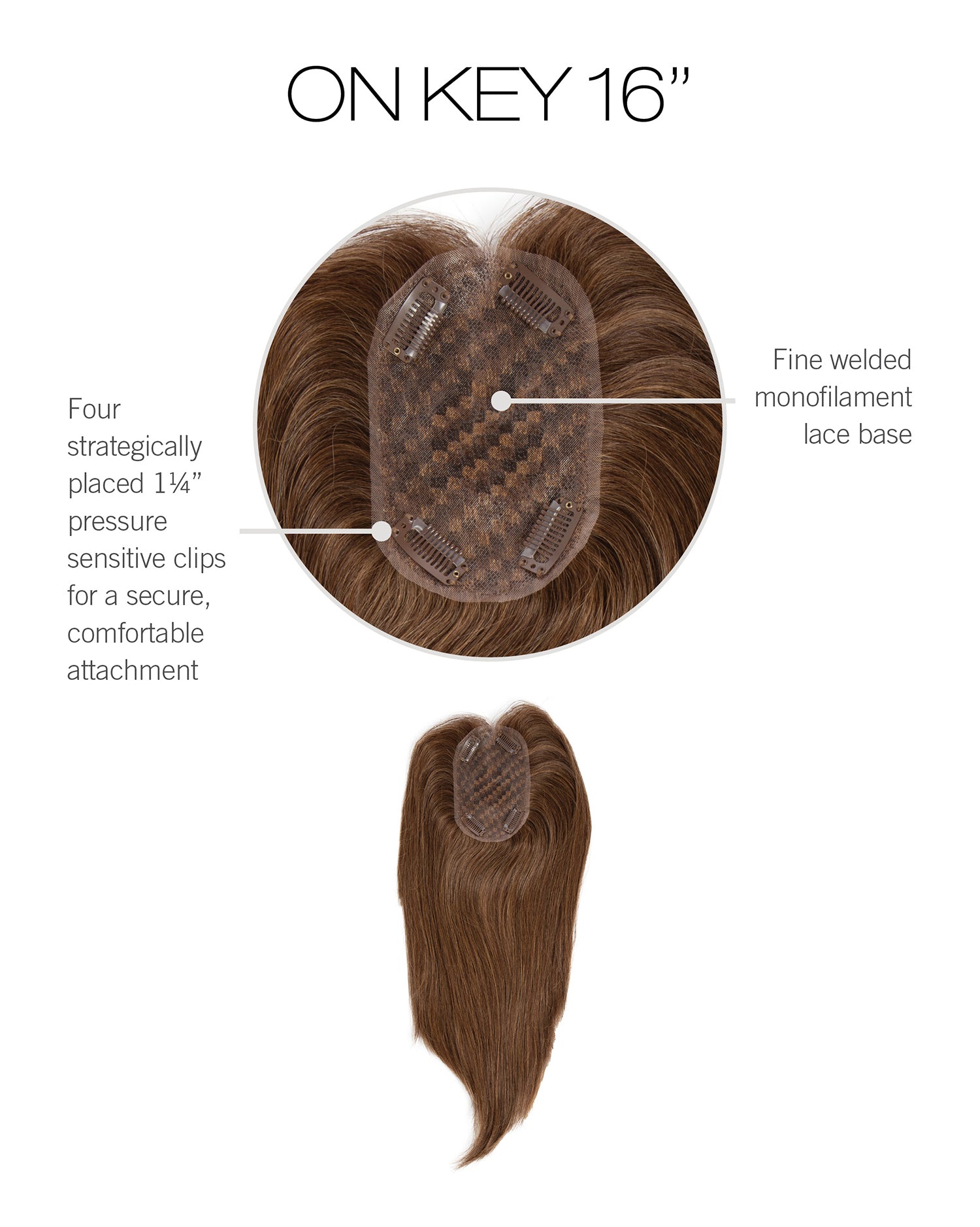 On Key 16" Topper | Transformations | Human Hair