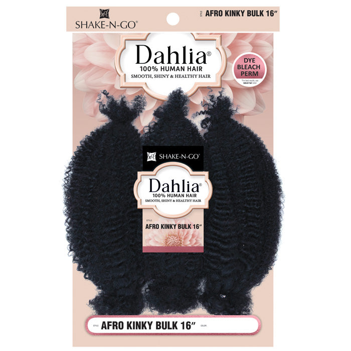 Dahlia by Shake N Go 100% Human Hair Braid - AFRO KINKY BULK 3 PCS 16"