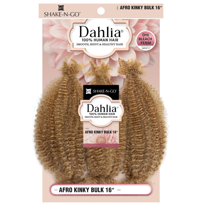 Dahlia by Shake N Go 100% Human Hair Braid - AFRO KINKY BULK 3 PCS 16"