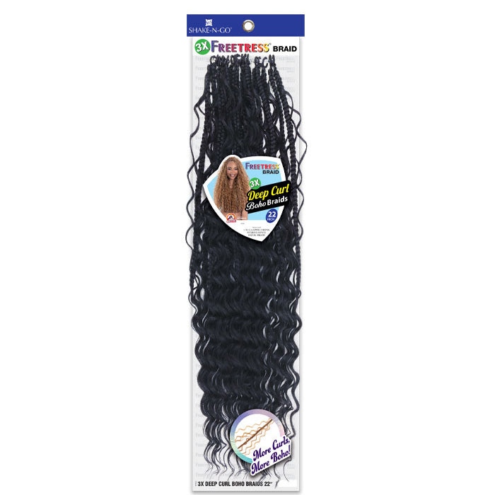 Free Tress Pre-Looped Crochet Braid - 3X DEEP CURL BOHO BRAIDS 22"
