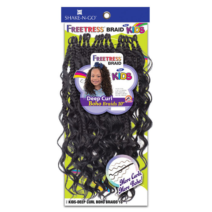 Freetress for Kids Pre-Looped Crochet Braids - DEEP CURL BOHO BRAIDS 10"
