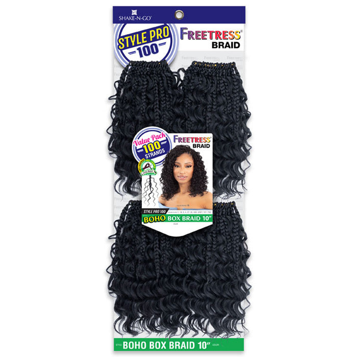 Freetress Style Pro 100 Value Pack Pre-Looped Crochet Braids - BOHO BOX BRAID 10" 4X