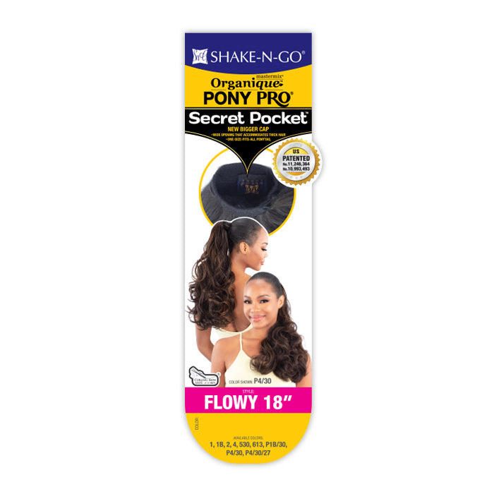 Organique By Shake N Go Pony Pro Secret Pocket Ponytail - FLOW 18"
