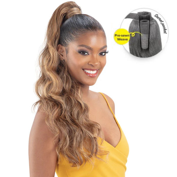 Shake N Go Organique Pony Pro Secret Pocket Ponytail - LOOSE WAVE 26"
