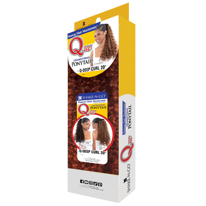 Shake N Go Que Drawstring Ponytail - Q-DEEP CURL 20"