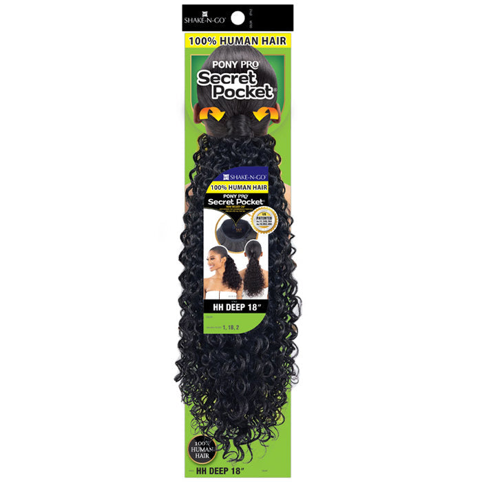 Secret Pocket By Shake N Go Pony Pro Human Hair Wrap Ponytail - HH DEEP 18"