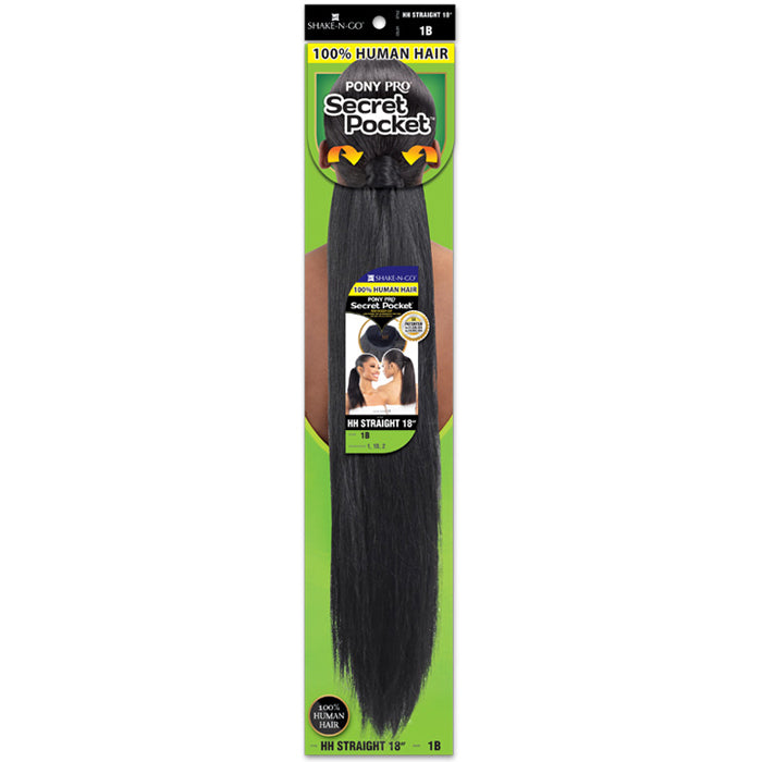 Secret Pocket By Shake N Go Pony Pro Human Hair Wrap Ponytail - HH STRAIGHT 18"
