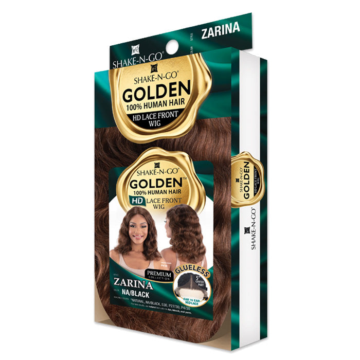 Golden By Shake N Go 100% Human Hair Glueless HD 5" Deep Part Lace Front Wig - ZARINA