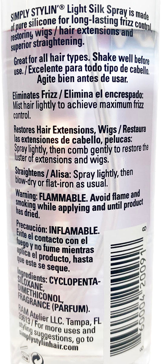Simply Stylin' Light Silk Spray by Simply Stylin' | Pure Silicone Spray | 4 oz