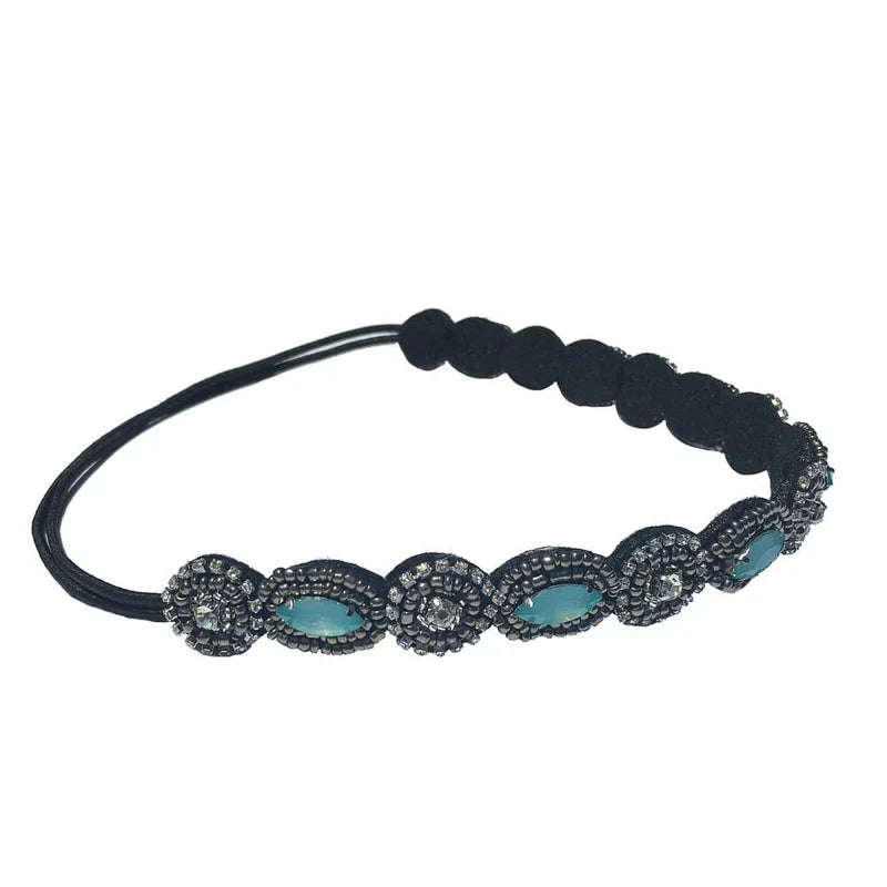 Teal Lush Beaded Headband | Headbands of Hope