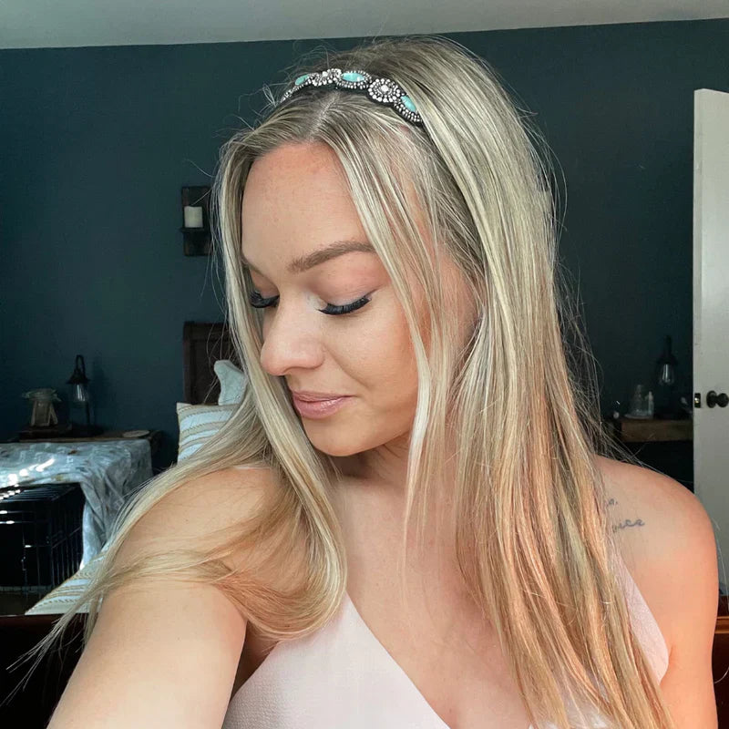 Teal Lush Beaded Headband | Headbands of Hope