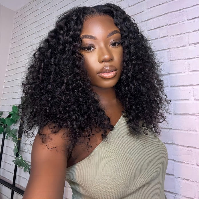 220% Density Shoulder Length Short Curly Hair Bob Wigs Pre-Cut 8×5 Glueless HD Lace Wigs