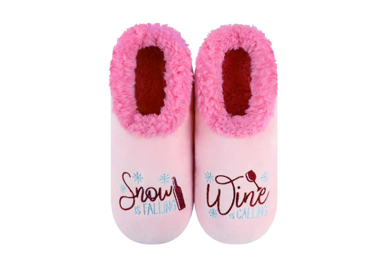 Snow is Falling, Wine Is Calling | Women's Snoozies!® Slippers | Christmas Holly Jolly Pairables 2024