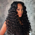 Glueless Wand Curls Wig 100% Human Hair Pre-Plucked Pre Cut 13x6 Lace Frontal Put on go Glueless Wig