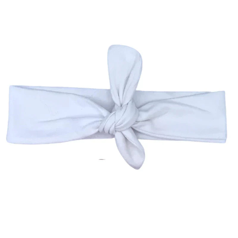 Solid White Knotted Tie Headband | Headbands of Hope