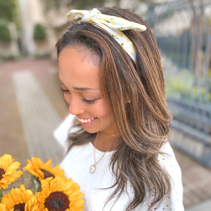 Yellow Floral | Cheering for Charlie | Knotted Hair Tie | Headbands of Hope