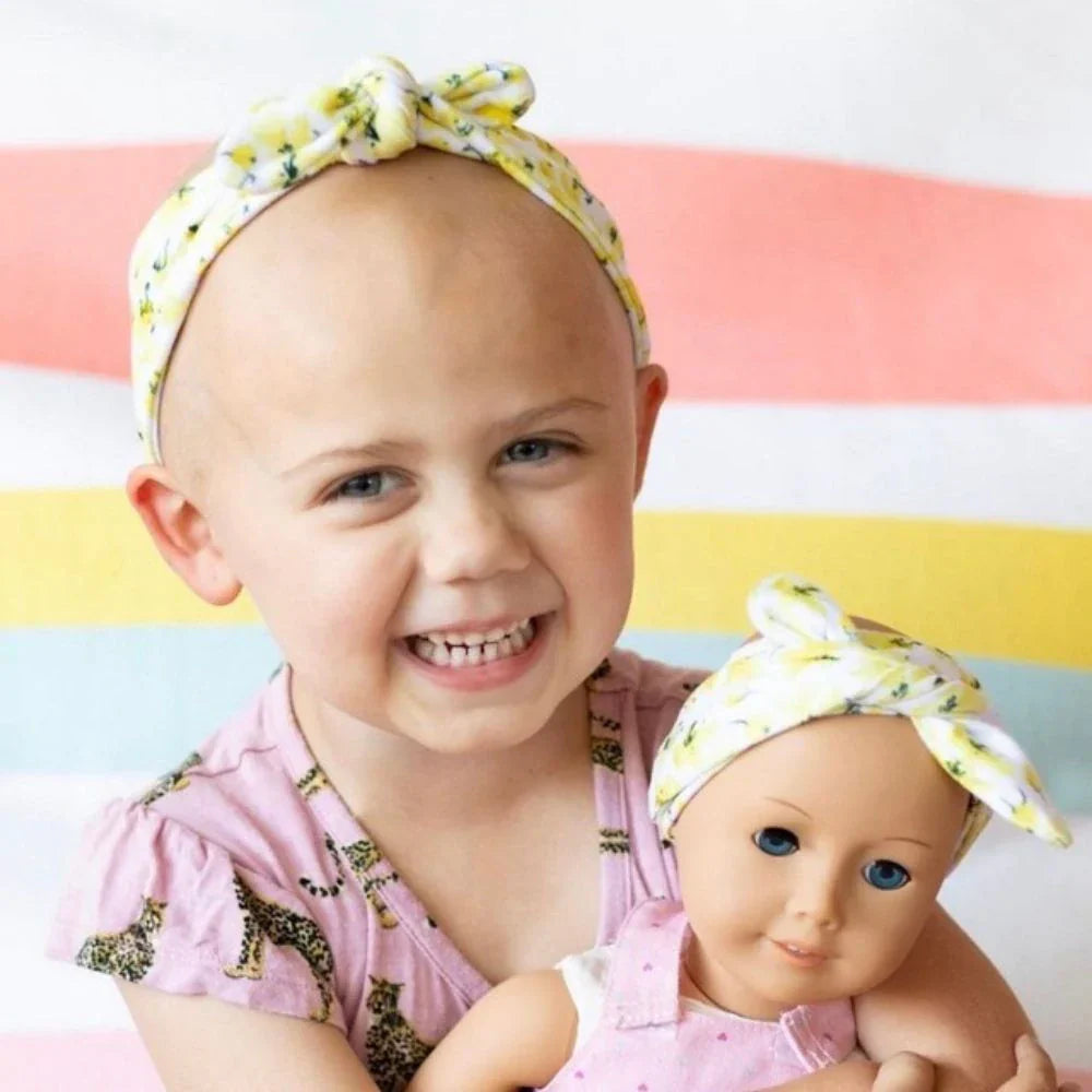 Yellow Floral | Cheering for Charlie | Knotted Hair Tie | Headbands of Hope