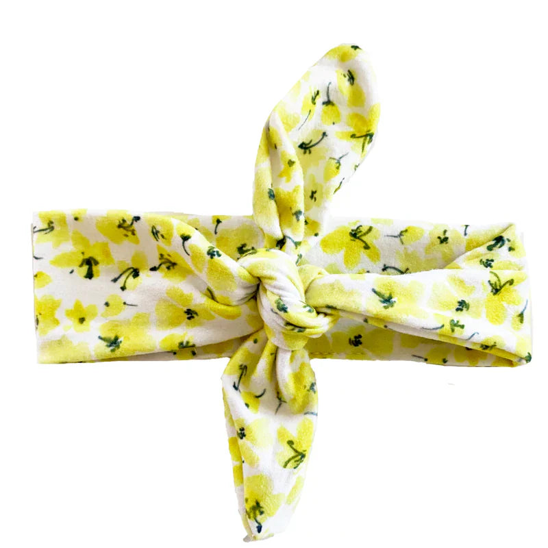 Yellow Floral | Cheering for Charlie | Knotted Hair Tie | Headbands of Hope