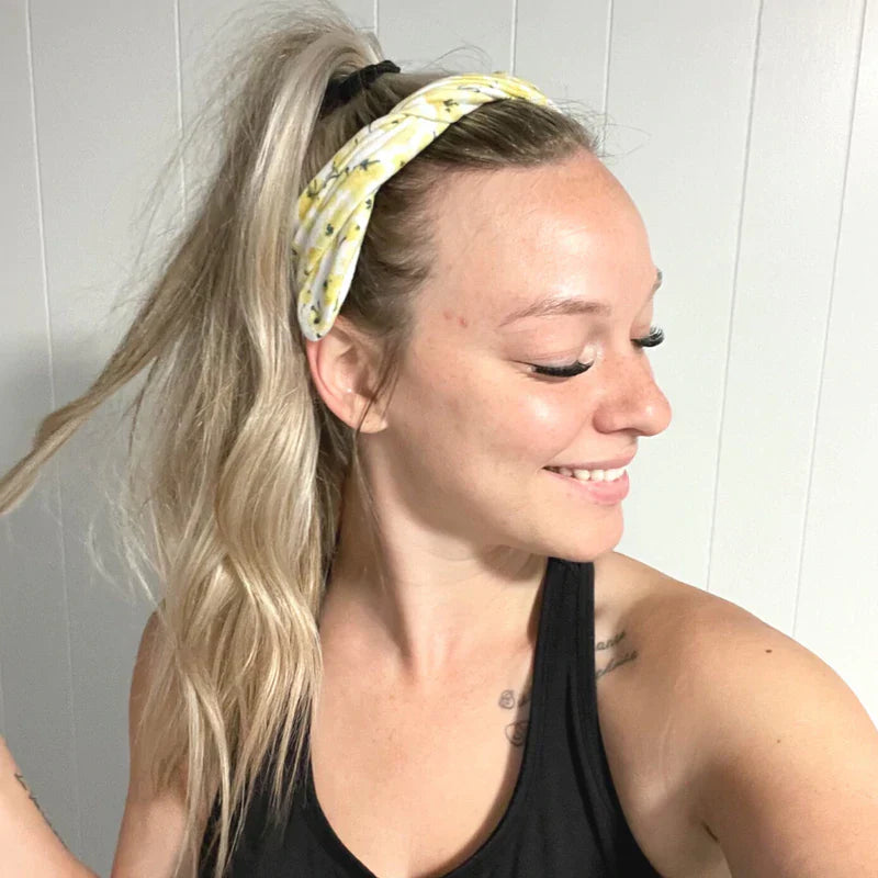 Yellow Floral | Cheering for Charlie | Knotted Hair Tie | Headbands of Hope