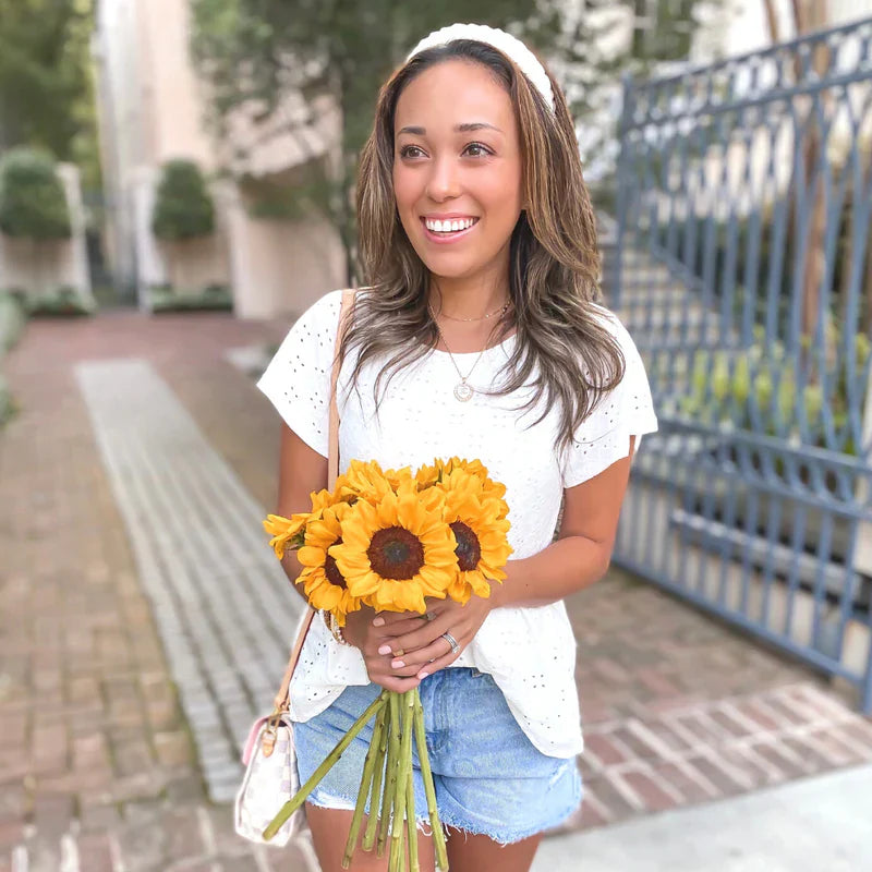 Yellow Floral | Cheering for Charlie | Knotted Hair Tie | Headbands of Hope