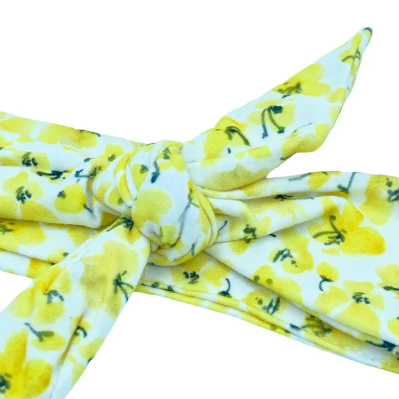 Yellow Floral | Cheering for Charlie | Knotted Hair Tie | Headbands of Hope