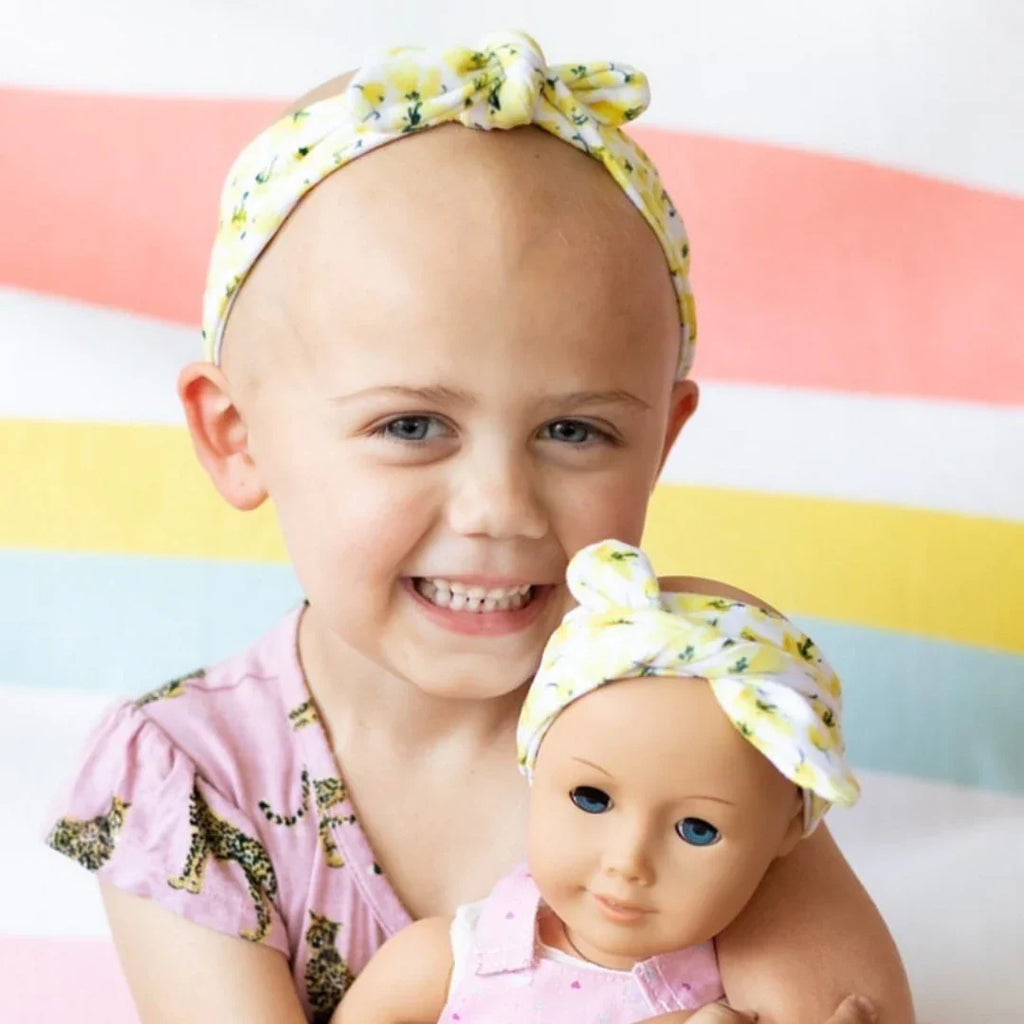 Yellow Floral | Cheering for Charlie | Knotted Hair Tie | Headbands of Hope