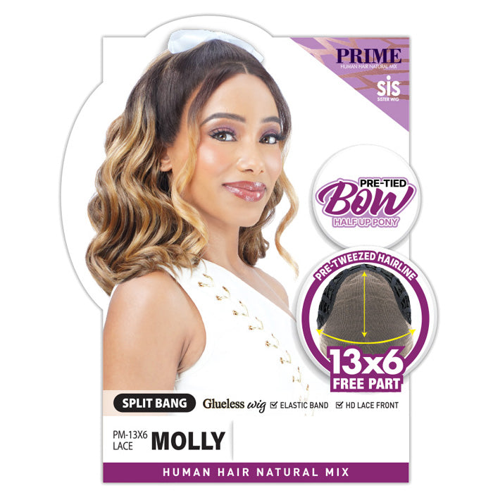 Prime By Zury Sis Human Hair Blend Glueless 13x6 HD Lace Front Wig - MOLLY