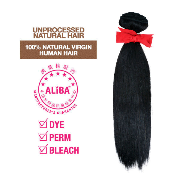 Janet Collection Aliba Brazilian Bundle 100% Natural Virgin Human Hair Weave - NATURAL STRAIGHT WVG 14-18"