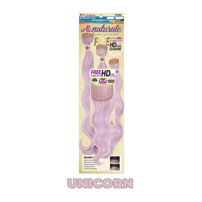 Chade AliNaturale Weave + HD Lace 4X4 Closure 14" - BODY WAVE 18/20/22"