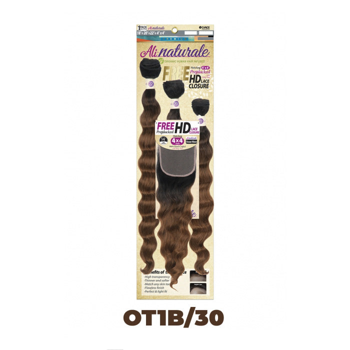Chade AliNaturale Weave + HD Lace 4X4 Closure 14" - OCEAN WAVE 18/20/22"