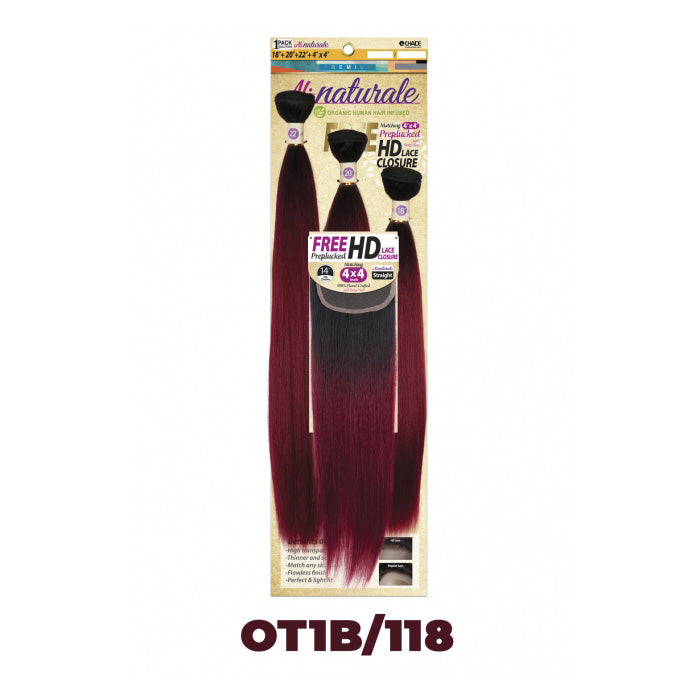 Chade AliNaturale Weave + HD Lace 4X4 Closure 14" - STRAIGHT 18/20/22"