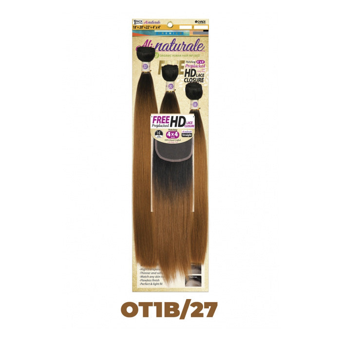 Chade AliNaturale Weave + HD Lace 4X4 Closure 14" - STRAIGHT 18/20/22"