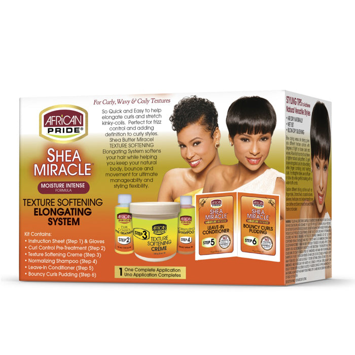 African Pride Shea Miracle Moisture Intense - TEXTURE SOFTENING ELONGATING SYSTEM
